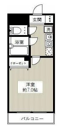 メテオーロ舞浜(1K/2階)の間取り写真