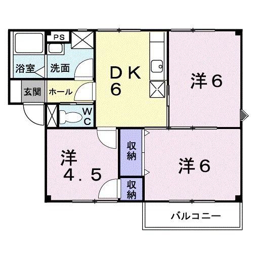 プラドールA2(3DK/2階)の間取り写真