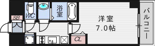 プレサンス大阪福島シエル(1K/5階)の間取り写真