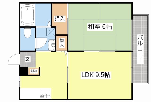 サンパトリ佐和山(1LDK/1階)の間取り写真