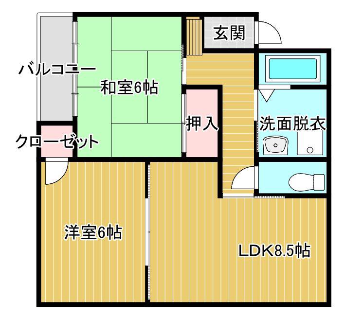 ソミュールアン(2LDK/3階)の間取り写真