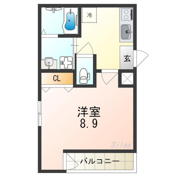 フジパレス堺諏訪森サウス(1K/2階)の間取り写真
