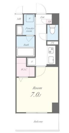 M.R RESIDENCE(1K/9階)の間取り写真