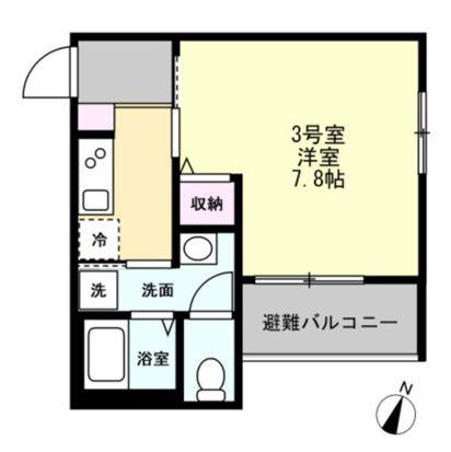 フォレストテラス鶴間(1K/1階)の間取り写真