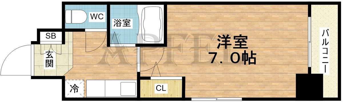エスリード南森町駅前(1K/6階)の間取り写真