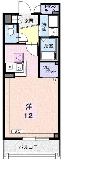 スターブル(ワンルーム/1階)の間取り写真
