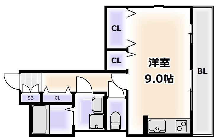 エクレール鷹合(ワンルーム/1階)の間取り写真