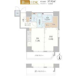 ALIVIO新町(1DK/7階)の間取り写真