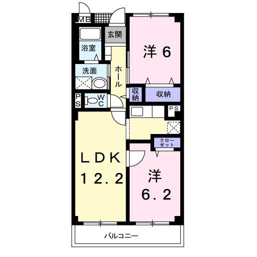 アンシャンテ・III(2LDK/3階)の間取り写真