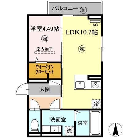 アン・シャトウIV(1LDK/3階)の間取り写真