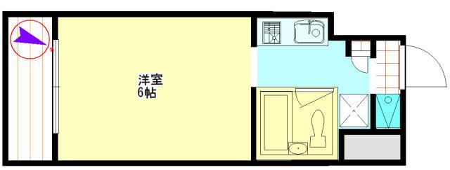 ヒルトップ霞ヶ丘(ワンルーム/2階)の間取り写真