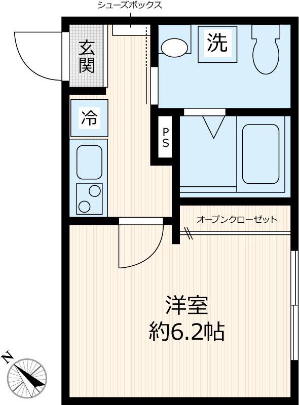 ERFOLG新座(1K/1階)の間取り写真