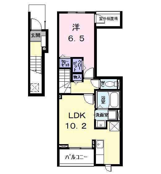 レントンハウス(1LDK/2階)の間取り写真