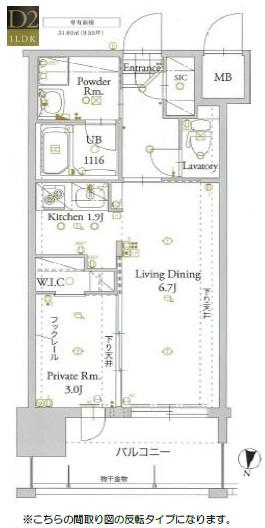 ALFACIO BASE HAKATA(1LDK/13階)の間取り写真