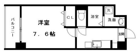 アンビシャス江崎(1K/1階)の間取り写真