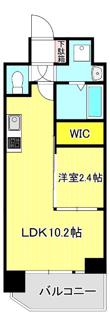 セレニテ本町東リアン(1LDK/7階)の間取り写真