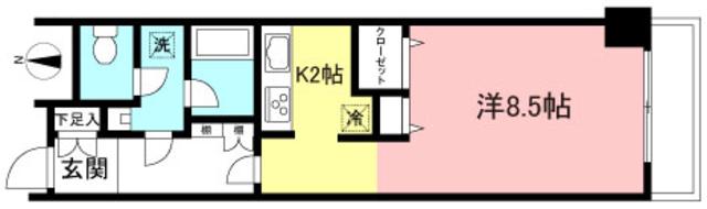 アーバンコート南烏山(1K/1階)の間取り写真