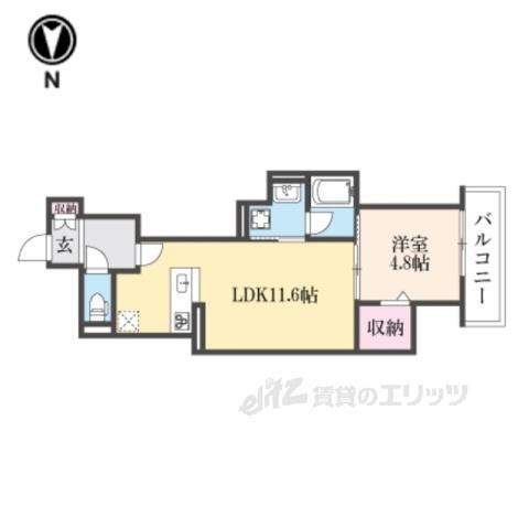 PISO丹波口(1LDK/2階)の間取り写真
