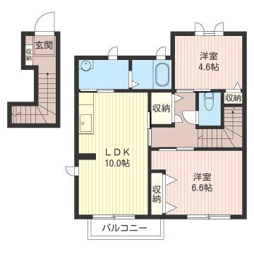 サンライズJ(2LDK/2階)の間取り写真