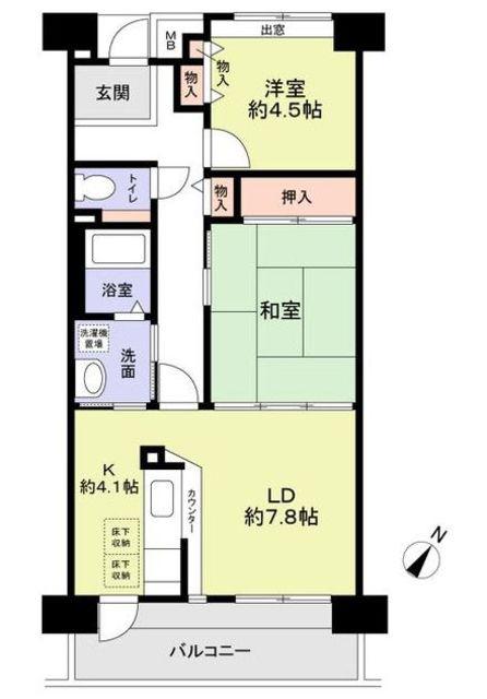 ガーデンコート清瀬2号棟2号棟(2LDK/5階)の間取り写真