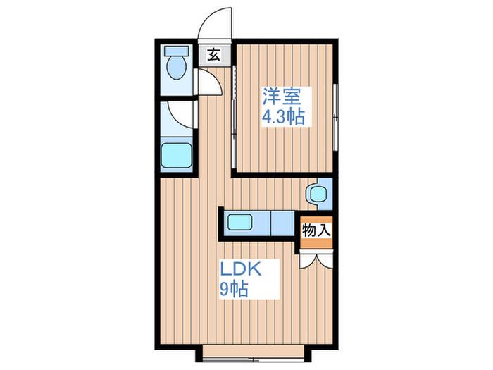 プリマカーサ南館(1LDK/2階)の間取り写真