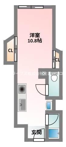 土屋ビル(ワンルーム/2階)の間取り写真