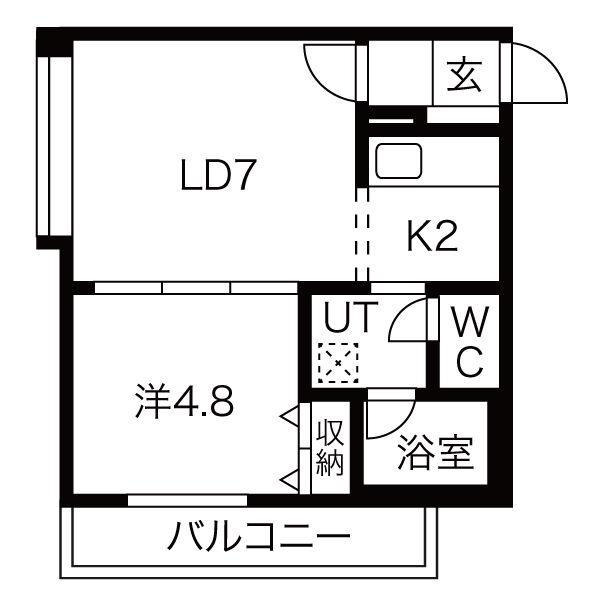 フォレスト神宮前(1LDK/3階)の間取り写真