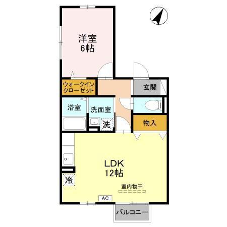 グランモア泉台(1LDK/2階)の間取り写真
