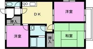メゾンドラペI(3DK/1階)の間取り写真