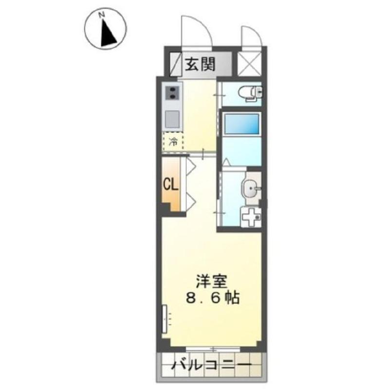 西条本町駅前マンション(1K/1階)の間取り写真