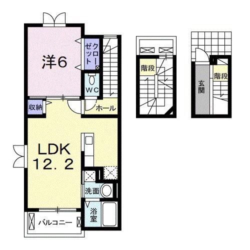 グランジェロ(1LDK/3階)の間取り写真