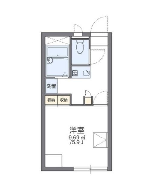 レオパレスけやき(1K/1階)の間取り写真