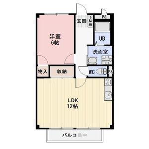 サープラス ヴィラージュ A(1LDK/1階)の間取り写真