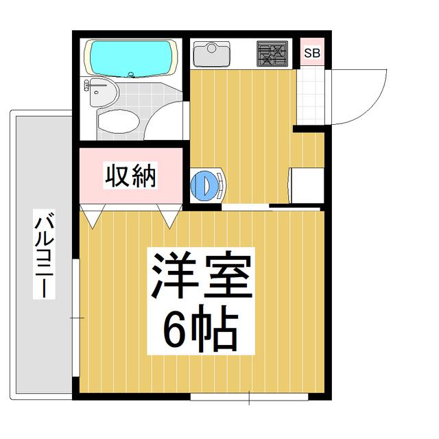 アスパイヤー下條(1K/3階)の間取り写真