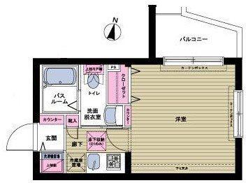 フェニックス中野新橋パインアイル(1K/4階)の間取り写真