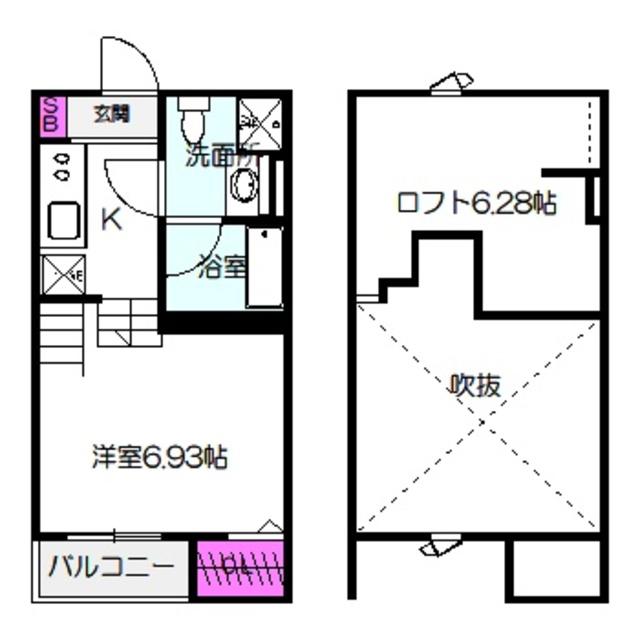 CEREJA(1K/2階)の間取り写真