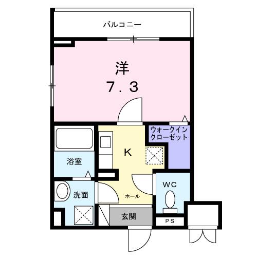 LES AILES‐レゼル‐(1K/3階)の間取り写真