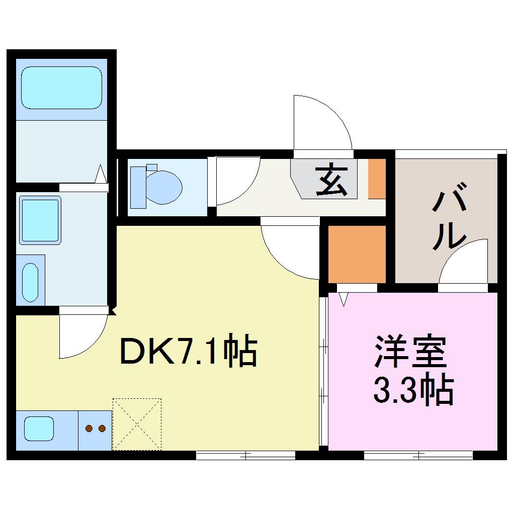 ルナ テラス(1DK/2階)の間取り写真