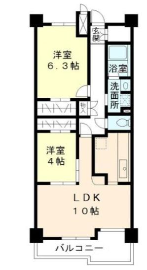 グリーンヒルズ目白(2LDK/5階)の間取り写真
