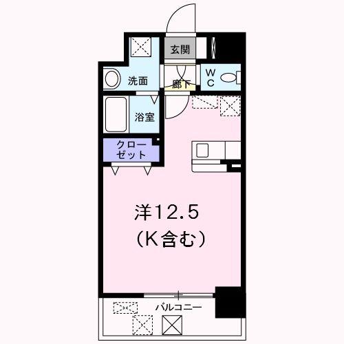 クラウン パレス(ワンルーム/6階)の間取り写真