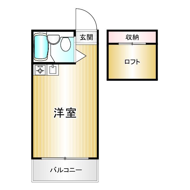 リベラル向山2(ワンルーム/1階)の間取り写真
