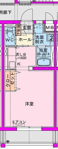FUKUNASU EHIRAHIGASHI(ワンルーム/3階)の間取り写真