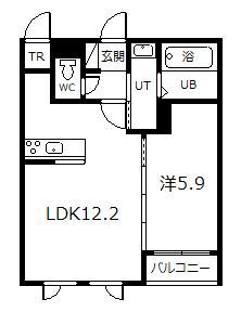RAFFINE(1LDK/3階)の間取り写真