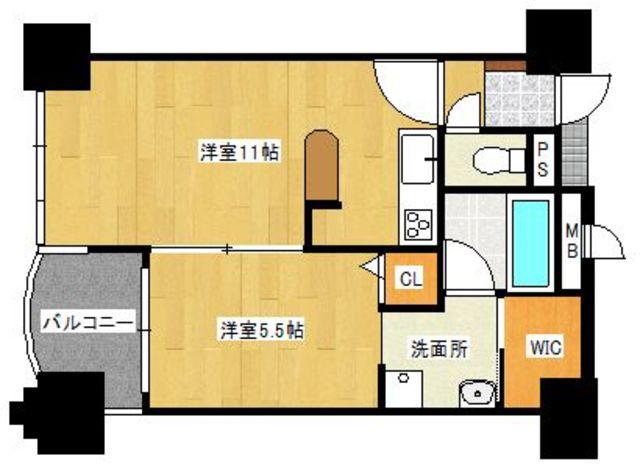 サンシティ博多フレックス21(1LDK/5階)の間取り写真