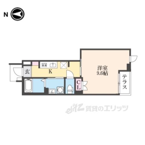 アイリス(1K/1階)の間取り写真