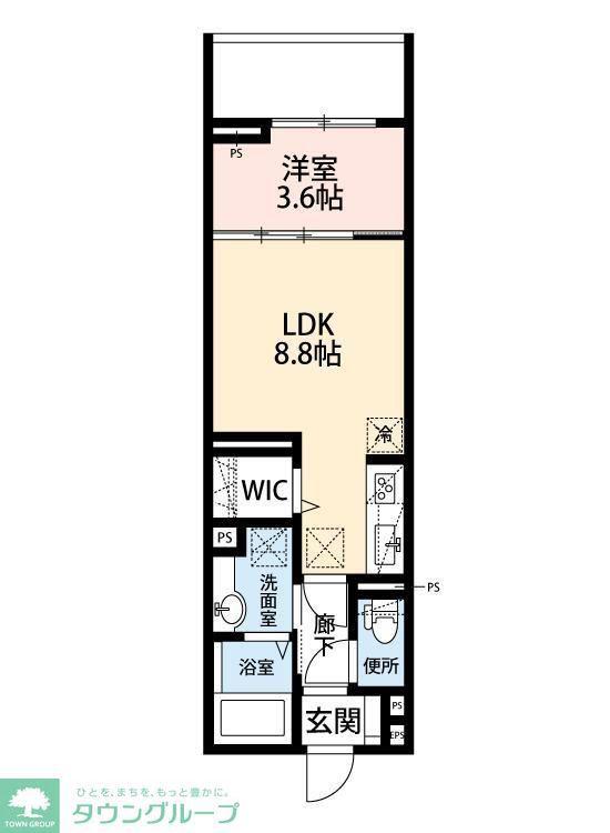 ジェンティーレ・トリヤマV(1LDK/3階)の間取り写真