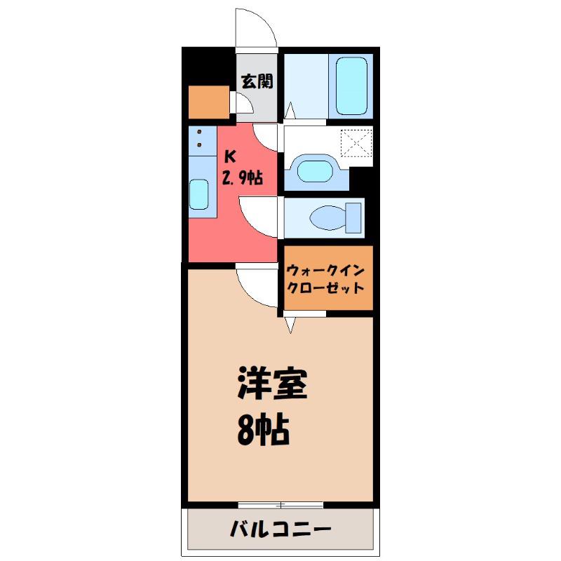 アロスネグロ(1K/1階)の間取り写真