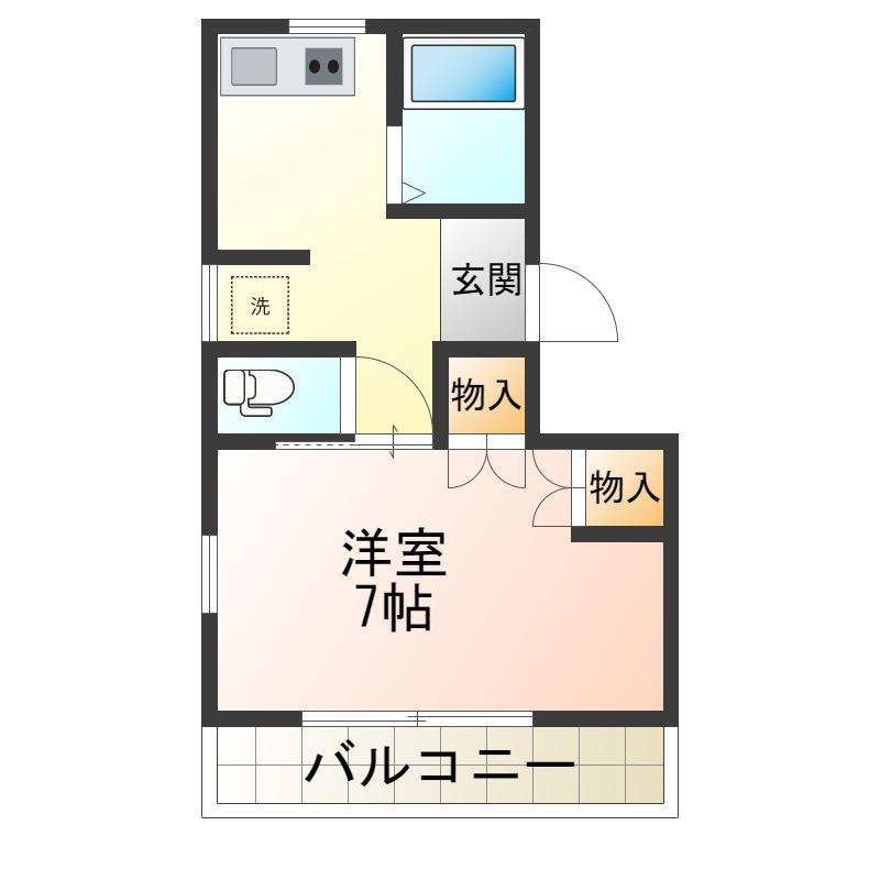 半田コーポ(1K/3階)の間取り写真