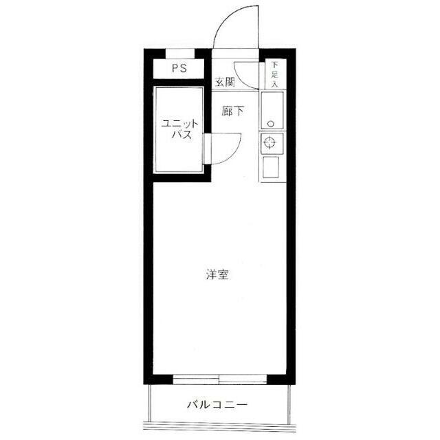 メインステージ目黒(ワンルーム/1階)の間取り写真