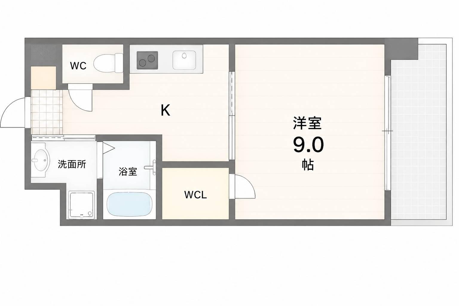 ロアール南竹屋(1K/7階)の間取り写真